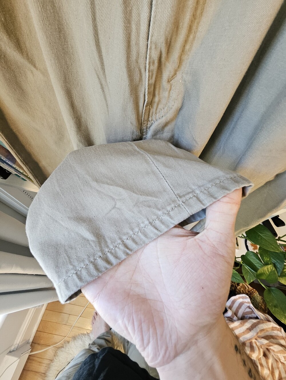 Levi 505 Jeans Khaki Cream Size 36 X 32 Preppy - Picture 6 of 10